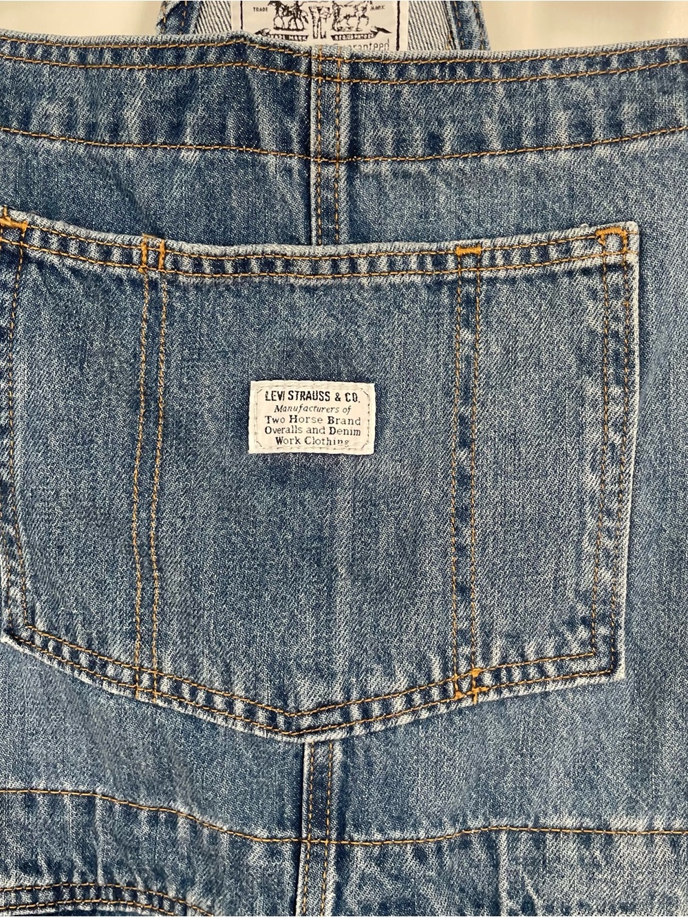 Levi's Blue Denim Short Overalls - Picture 4 of 9